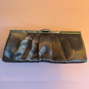 Silver Satin Clutch